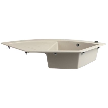 Sapho - Lavello angolare da cucina 114x57,5 cm granito/beige