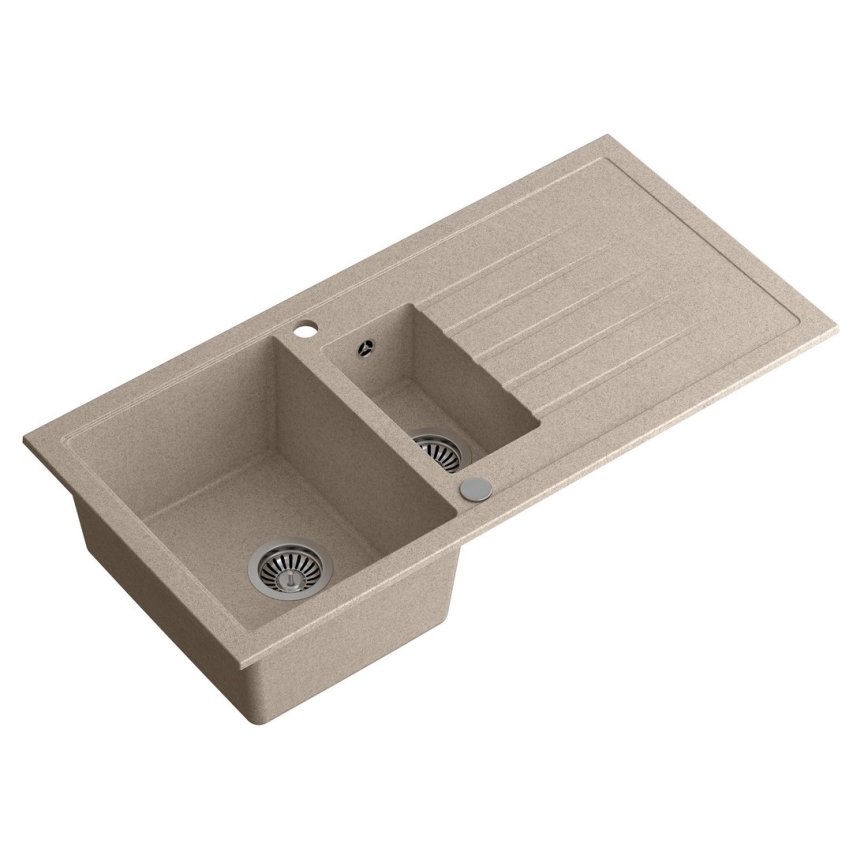 Sapho - Lavello da cucina 100x50 cm in granito/beige