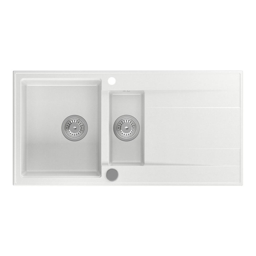 Sapho - Lavello da cucina 100x50 cm in granito/bianco