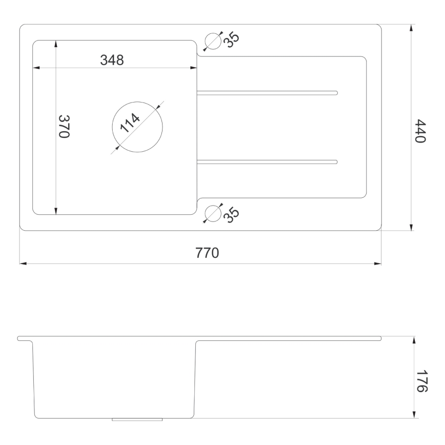 Sapho - Lavello da cucina 77x44 cm granito/beige