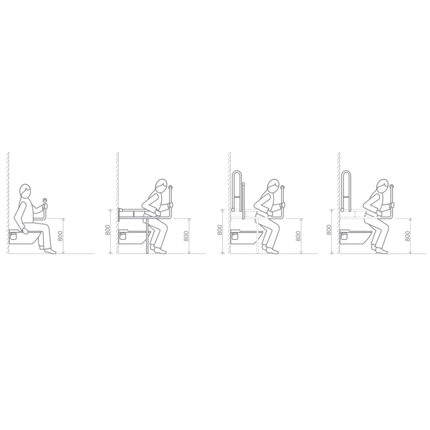 Sapho - Maniglione di sostegno HELP PROGRAM 80x82 cm bianco