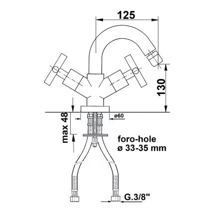 Sapho - Miscelatore per bidet AXIA RETRO cromo lucido