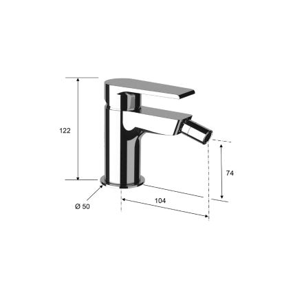 Sapho - Miscelatore per bidet KAI 12 cm cromo lucido