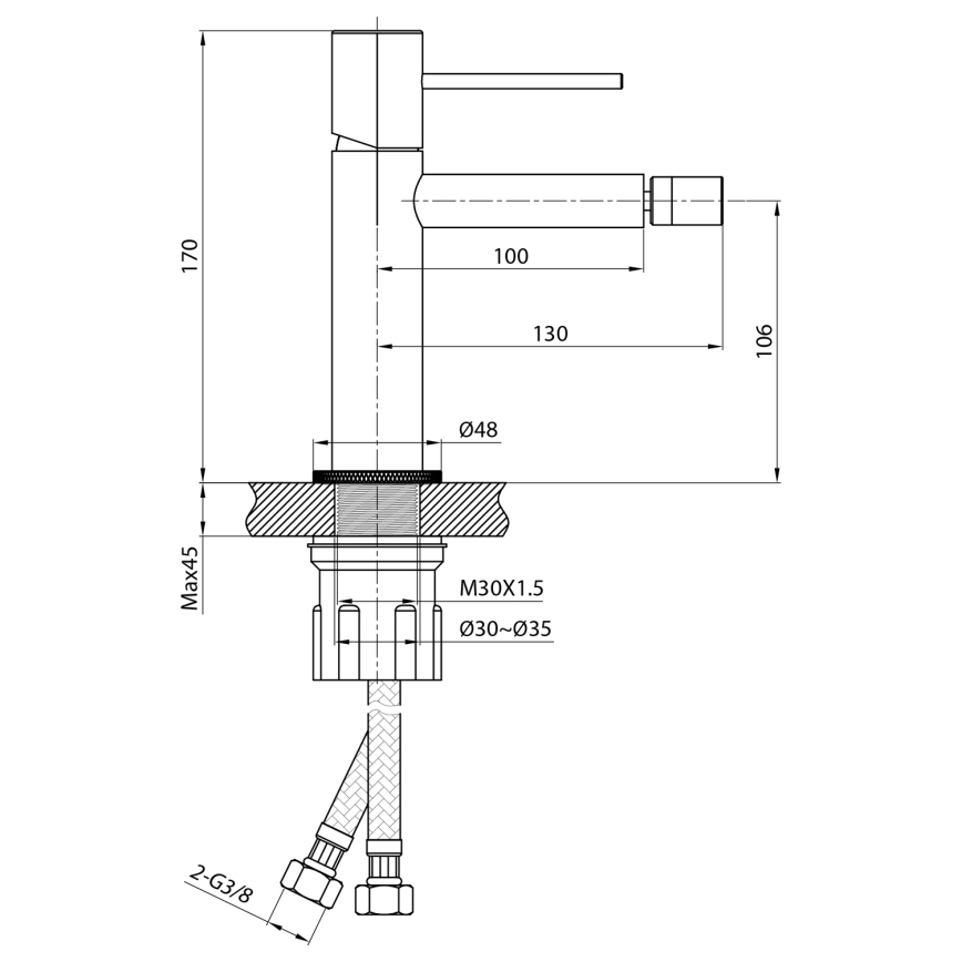Sapho - Miscelatore per bidet SOLARIS cromo lucido