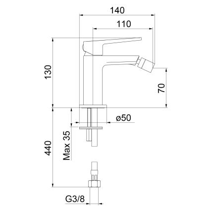 Sapho - Miscelatore per bidet TURSI nero opaco