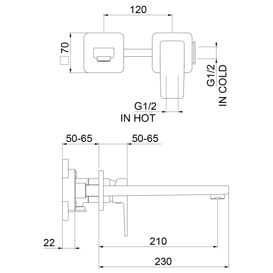 Sapho - Miscelatore per lavabo a 2 fori TURSI nero opaco