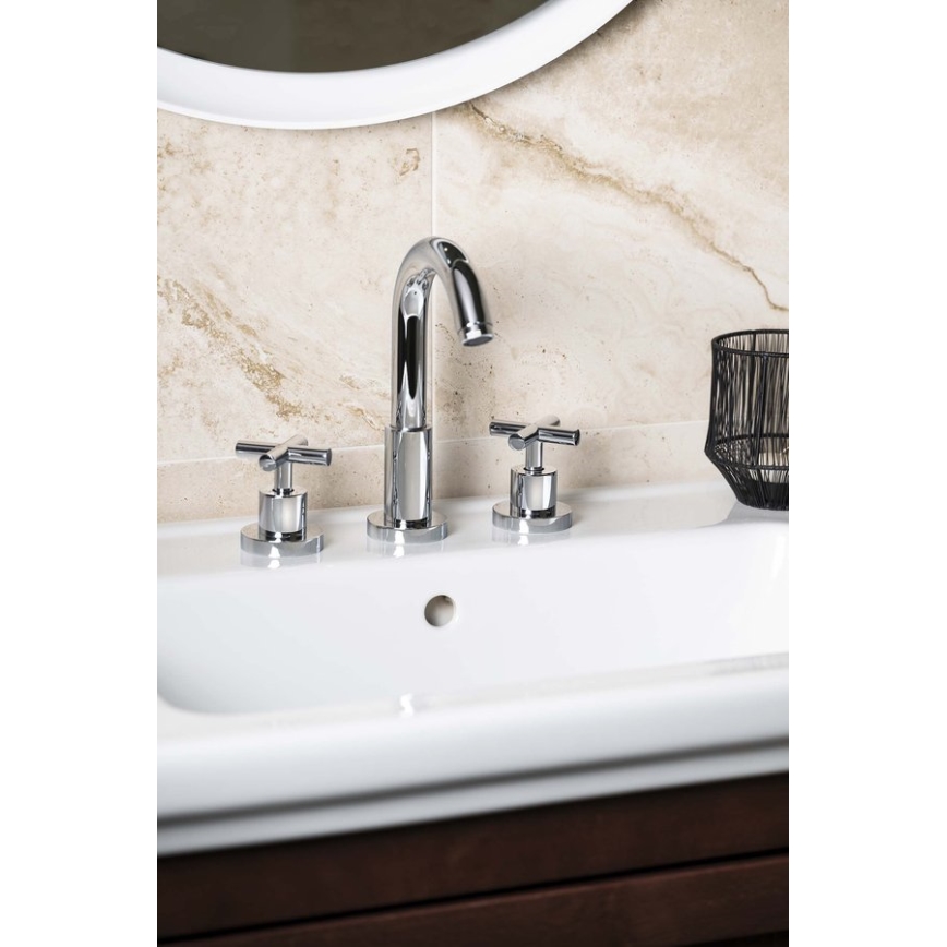 Sapho - Miscelatore per lavabo a 3 fori AXIA RETRO 23,8 cm cromo lucido