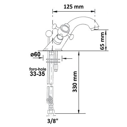Sapho - Miscelatore per lavabo con scarico ANTEA RETRO dorato