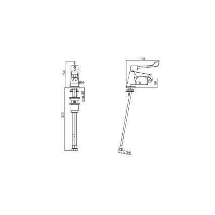 Sapho - Miscelatore per lavabo LEA 15,4 cm cromo lucido