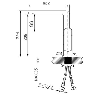 Sapho - Miscelatore per lavabo MIXONA 22,4 cm cromo lucido
