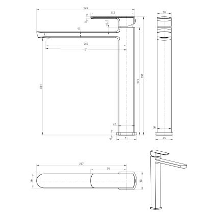 Sapho - Miscelatore per lavabo MIXONA 29,8 cm cromo lucido