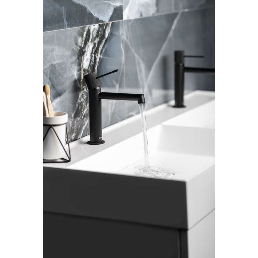 Sapho - Miscelatore per lavabo SOLARIS 20 cm nero opaco