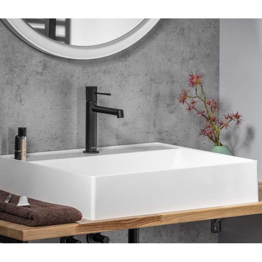 Sapho - Miscelatore per lavabo SOLARIS 20 cm nero opaco