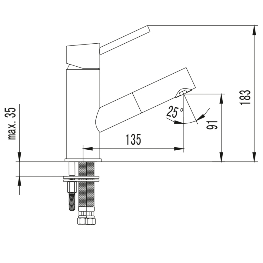 Sapho - Miscelatore per lavabo SOLITER 18,3 cm, cromo lucido