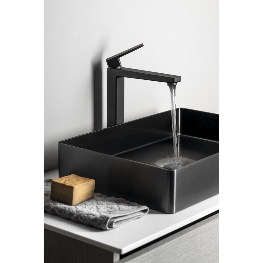 Sapho - Miscelatore per lavabo TURSI 28 cm nero opaco
