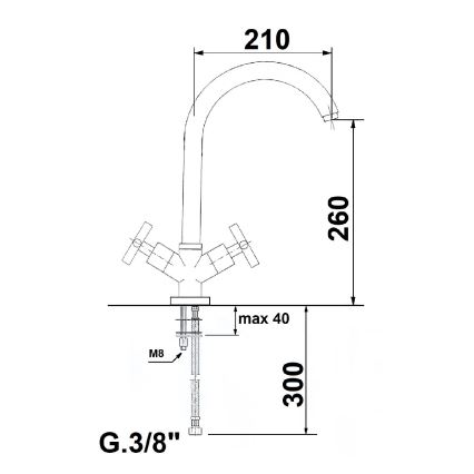 Sapho - Miscelatore per lavello AXIA, cromo lucido