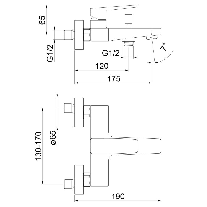 Sapho - Miscelatore per vasca TURSI nero opaco
