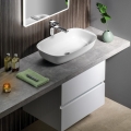 Sapho - Piano per lavabo AVICE 150x49,5 cm grigio/cemento