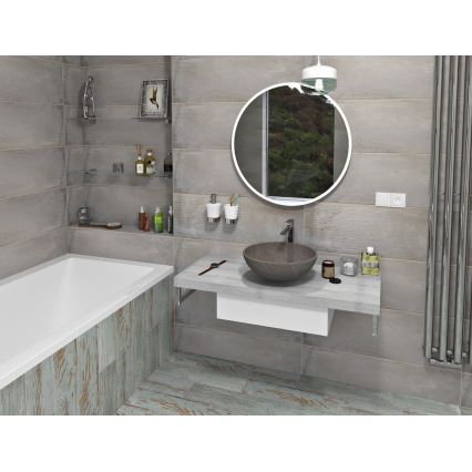 Sapho - Piano per lavabo AVICE 150x49,5 cm grigio/cemento