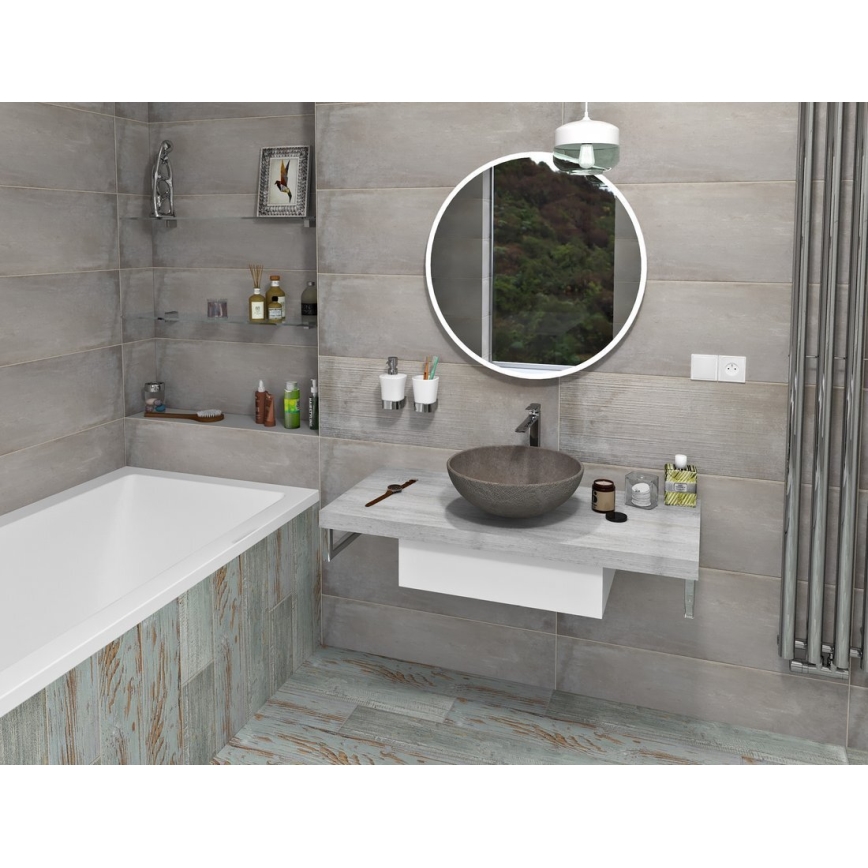 Sapho - Piano per lavabo AVICE 150x49,5 cm grigio/cemento