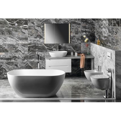 Sapho - Piano per lavabo AVICE 150x49,5 cm grigio/cemento