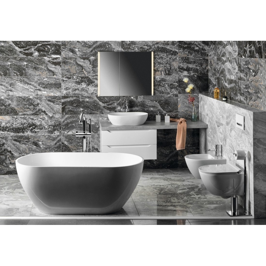 Sapho - Piano per lavabo AVICE 150x49,5 cm grigio/cemento