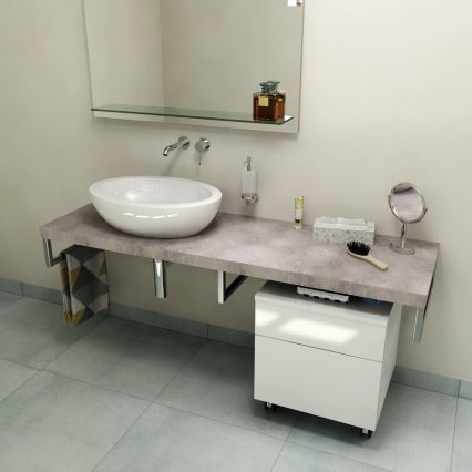Sapho - Piano per lavabo AVICE 150x49,5 cm grigio/cemento