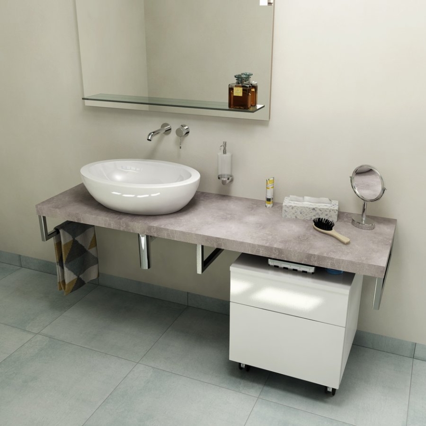Sapho - Piano per lavabo AVICE 150x49,5 cm grigio/cemento