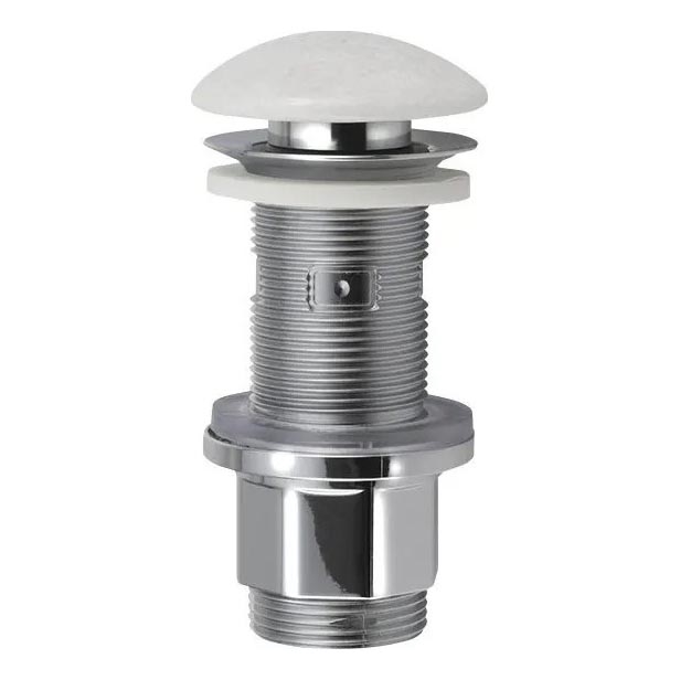 Sapho - Piletta per lavabo Click-Clack BLOK Ø 6,7 cm marmo/bianco