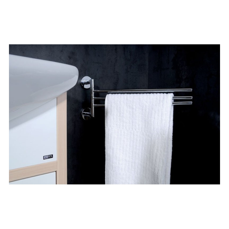 Sapho - Porta asciugamani a parete girevole X-ROUND 19,5x45 cm cromo lucido