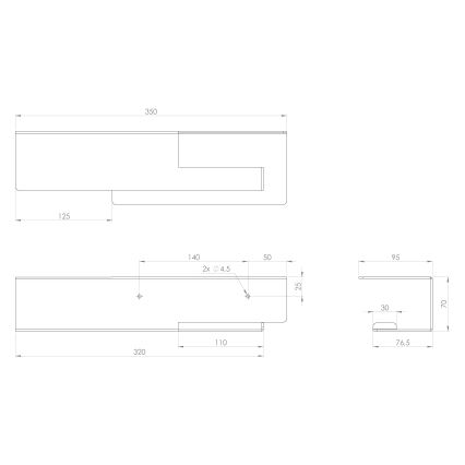 Sapho - Porta carta igienica con ripiano 9,5x35 cm nero opaco