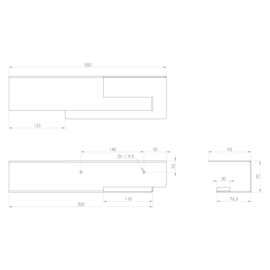 Sapho - Porta carta igienica con ripiano 9,5x35 cm nero opaco