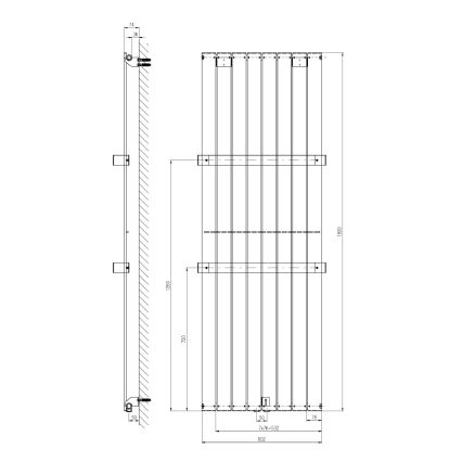 Sapho - Radiatore da bagno COLONNA 180x60 cm bianco