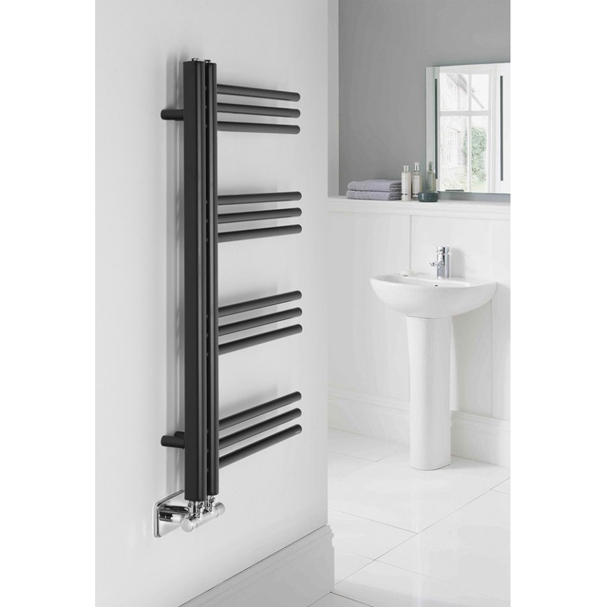 Sapho - Radiatore da bagno DORLION 90x50 cm nero opaco