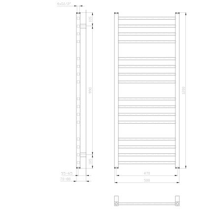 Sapho - Radiatore da bagno METRO 386W 50x120 cm bianco