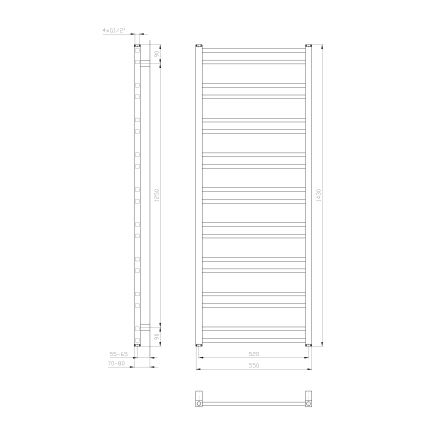 Sapho - Radiatore da bagno METRO DOS 143x55 cm bianco opaco