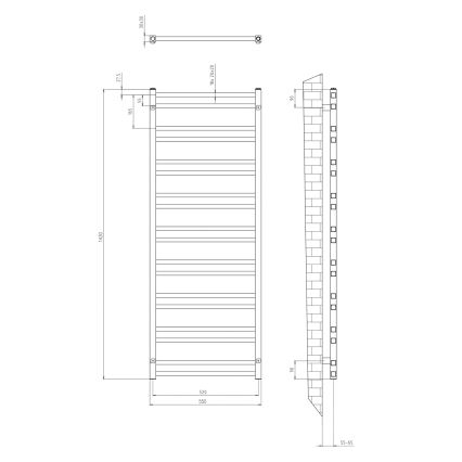 Sapho - Radiatore da bagno METRO DOS 143x55 cm nero opaco
