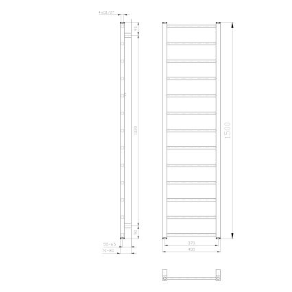 Sapho - Radiatore da bagno METRO LIGHT 150x40 cm bianco