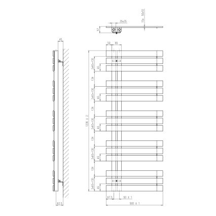 Sapho - Radiatore da bagno SILVANA 123x50 cm bianco