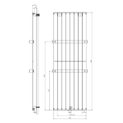 Sapho - Radiatore per bagno COLONNA 180x60 cm argento