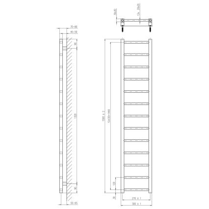 Sapho - Radiatore per bagno METRO LIGHT 150x30 cm cromo lucido