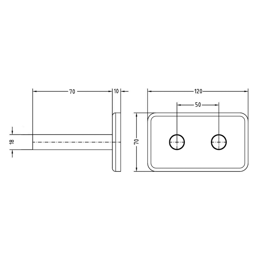 Sapho - Rosetta di copertura per collegamento centrale TWIN nero opaco
