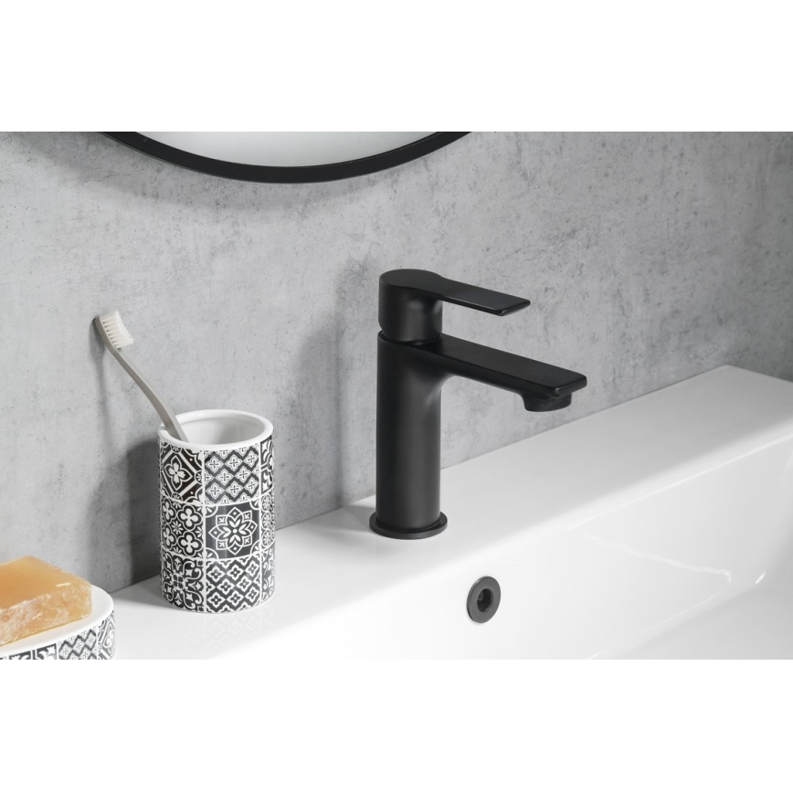 Sapho - Rubinetto del lavandino PAX 16,5 cm opaco nero