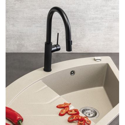 Sapho - Rubinetto lavello con doccetta estraibile FLAWO opaco nero