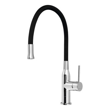 Sapho - Rubinetto per lavello con braccio flessible SILI nero/ottone