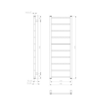 Sapho - Scaldasalviette da bagno METRO LIGHT 114x40 cm bianco