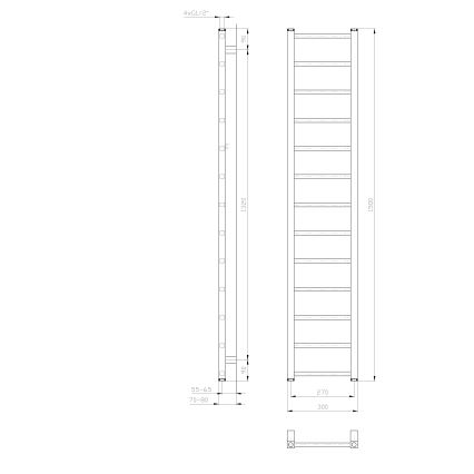 Sapho - Scaldasalviette da bagno METRO LIGHT 276W 30x150 cm bianco