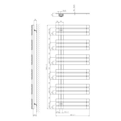 Sapho - Scaldasalviette da bagno SILVANA 680 W/230 V 60x150 cm bianco