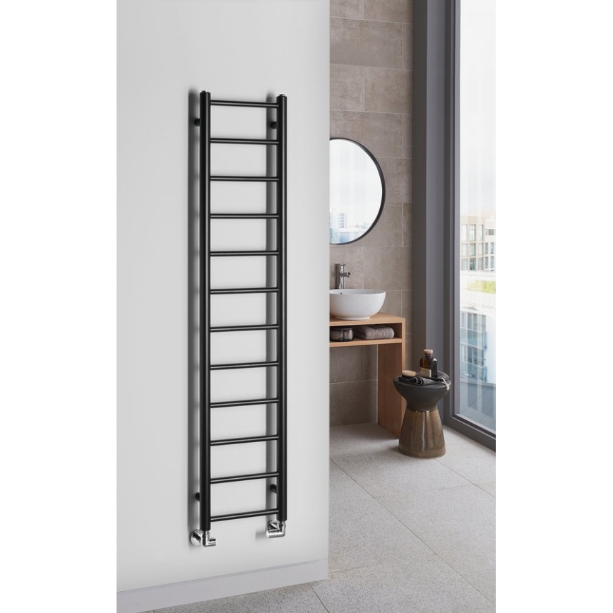 Sapho - Scaldasalviette DINA 138x30 cm nero opaco