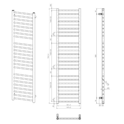 Sapho - Scaldasalviette DINA 156x40 cm bianco